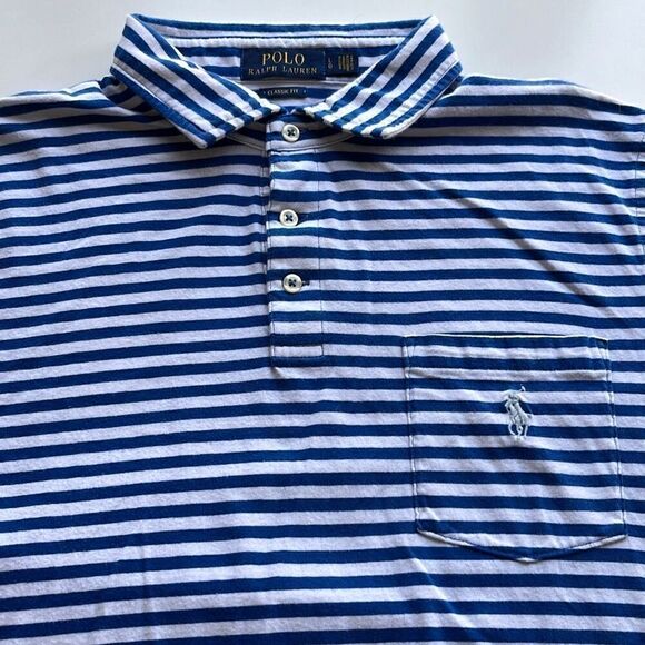Polo Ralph Lauren Classic Fit Striped Polo Mens L - Picture 1 of 8